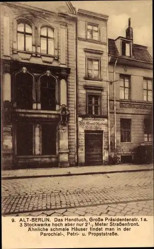 Ak Berlin Mitte, Das Handtuch, Große Präsidentenstraße 1 a, Materialwarenhandlung