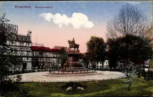 Ak Wuppertal Elberfeld in Nordrhein Westfalen, Brausenweerth, Denkmal