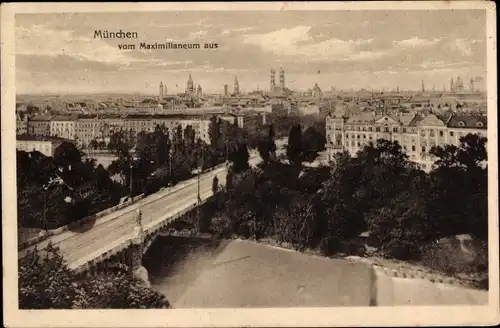 Ak München, Stadt vom Maximilianeum aus