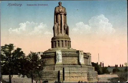 Ak Hamburg Mitte St. Pauli, Bismarck Denkmal