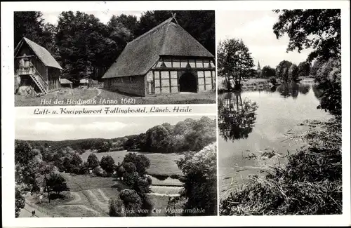 Ak Bad Fallingbostel Lüneburger Heide, Hof der Heidmark anno 1642, Blick von der Wassermühle