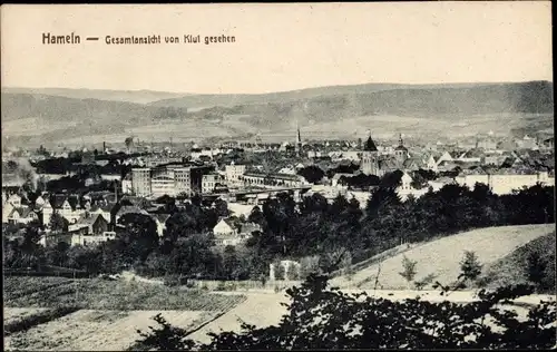 Ak Hameln an der Weser Niedersachsen, Gesamtansicht von Klüt gesehen