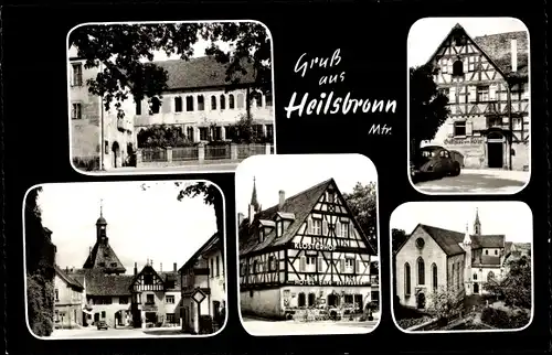 Ak Heilsbronn in Mittelfranken, Hotel Klosterhof, Kirche, Fachwerkhäuser, Gasthaus zum Adler