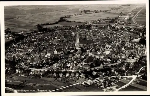 Ak Nördlingen in Schwaben, vom Flugzeug aus gesehen