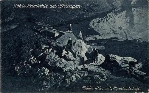 Ak Uftrungen Südharz, Höhle Heimkehle, Wilder Stieg mit Alpenlandschaft