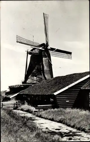 Ak Westzaan Zaanstad Nordholland Niederlande, Papiermolen De Schoolmees ter