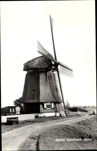 Ak Grootschermer Nordholland Niederlande, Molen