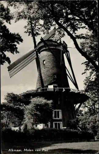 Ak Alkmaar Nordholland Niederlande, Molen van Piet, Windmühle