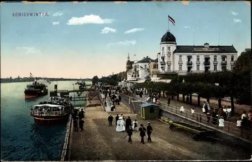 Ak Königswinter am Rhein, Rheinpartie,Schiffe