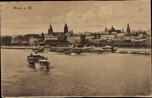 Ak Mainz am Rhein, Rheinpartie, Schiff