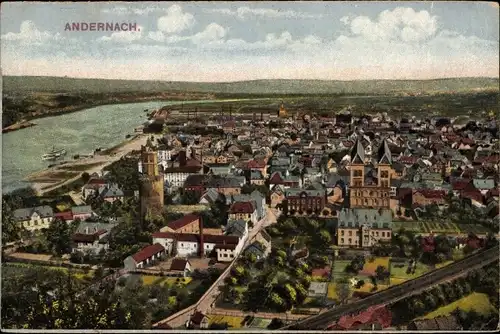 Ak Andernach am Rhein, Totalansicht