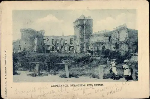 Ak Andernach Rhein, Burgtor und Ruine