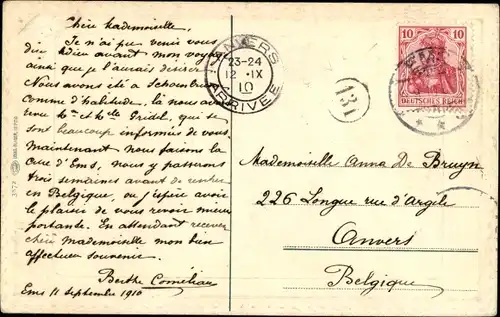 Präge Passepartout Ak Bad Ems an der Lahn, Wasserturm