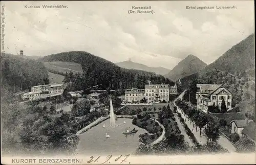 Ak Bad Bergzabern an der Weinstraße Pfalz, Erholungshaus Luisenruh, Kurhaus Westenhöfer