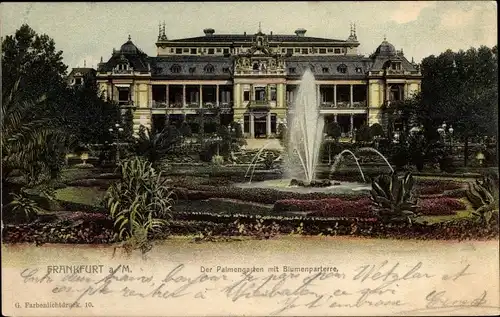 Ak Frankfurt am Main, Der Palmengarten mit Blumenparterre