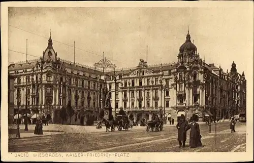 Ak Wiesbaden in Hessen, Kaiser-Friedrich-Platz