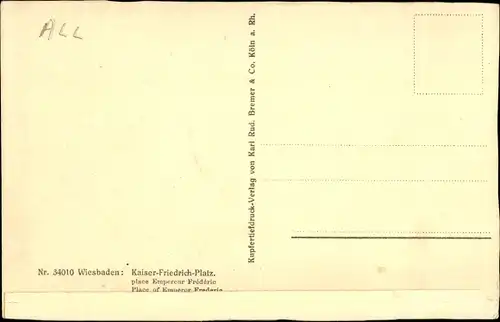 Ak Wiesbaden in Hessen, Kaiser-Friedrich-Platz