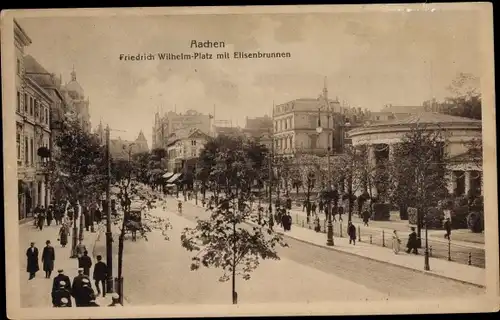 Ak Aachen in Nordrhein Westfalen, Friedrich Wilhelm-Platz mit Eisenbrunnen