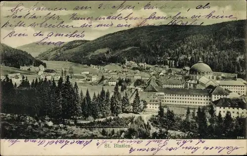 Ak Sankt Blasien im Schwarzwald, Panorama vom Ort