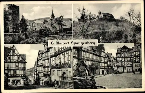 Ak Spangenberg in Hessen, Schloss, Liebenbachbrunnen