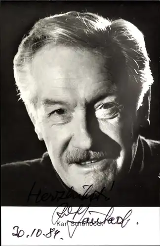Ak Schauspieler Karl Schönböck, Portrait, Autogramm