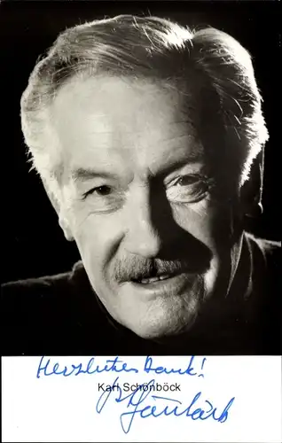 Ak Schauspieler Karl Schönböck, Portrait, Autogramm