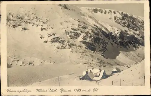 Ak Karpacz Krummhübel Riesengebirge Schlesien, Mały Staw, Kleiner Teich, Kleine Teichbaude