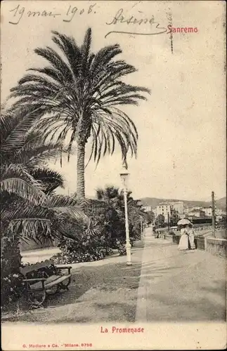 Ak San Remo Ligurien, La Promenade