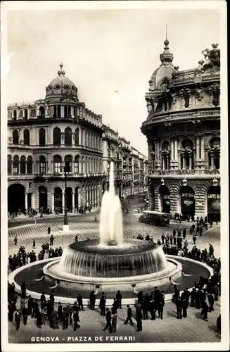 Ak Genova Genua Liguria, Piazza de Ferrari