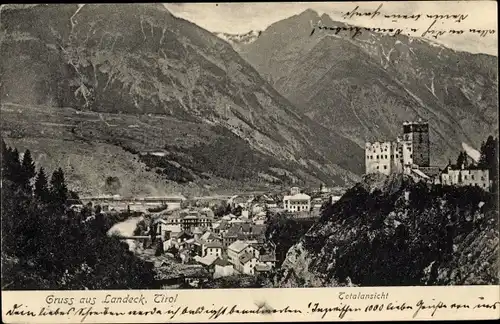 Ak Landeck in Tirol, Totalansicht