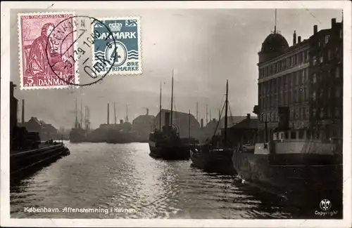 Ak København Kopenhagen Dänemark, Aftenstemning i Havnen