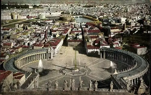 Ak Roma Rom Lazio, Panorama della Cupola di S. Pietro