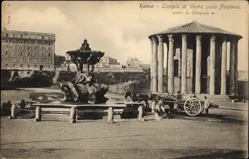 Ak Roma Rom Lazio, Tempio di Vesta colla Fontana