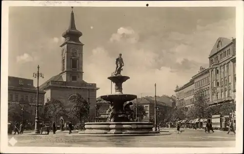 Ak Budapest Ungarn, Calvin Platz, Straßenbahn