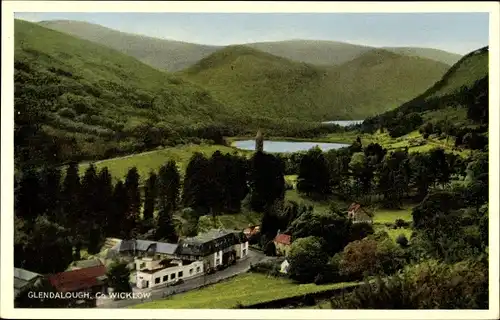 Ak Glendalough Co. Wicklow Irland, Panorama