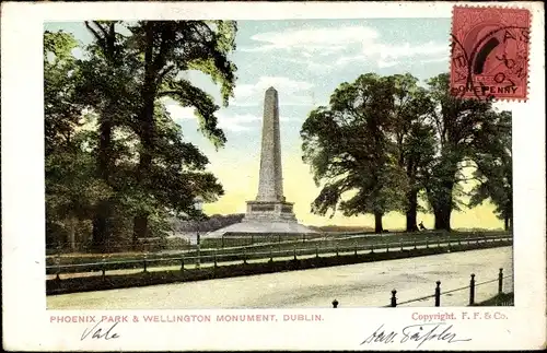 Ak Dublin Irland, Phoenix Park, Wellington Monument