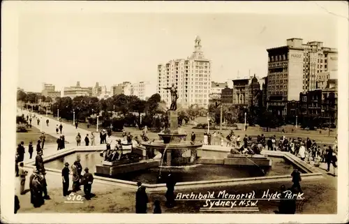 Ak Sydney Australien, Archibald Memorial Hyde Park