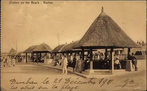 Ak Durban Südafrika, Shelters ont he Beach