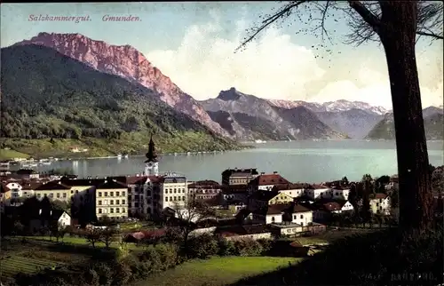 Ak Gmunden in Oberösterreich, Panorama, Salzkammergut