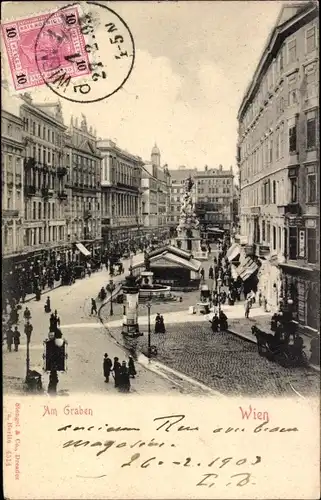 Ak Wien 1. Innere Stadt Österreich, Am Graben, Pestsäule