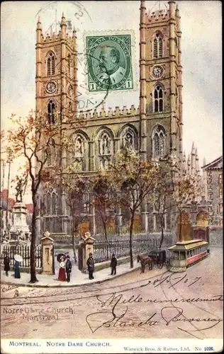 Künstler Ak Montreal Québec Kanada, Notre Dame Church