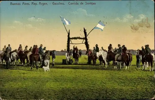 Ak Buenos Aires Argentinien, Corrida de Sortijas, Gauchos