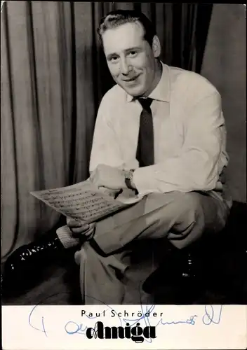 Ak Schlagersänger Paul Schröder, Autogramm