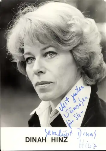 Ak Schauspielerin Dinah Hinz, Portrait, Autogramm