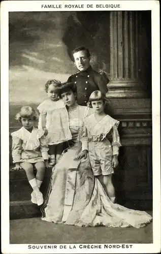 Ak Famille Royale de Belgique, König Albert I. von Belgien, Portrait mit Familie