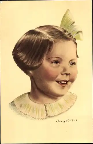 Künstler Ak Ingel, Prinzessin Beatrix der Niederlande, Kinderportrait