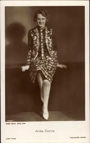 Ak Schauspielerin Anita Dorris, Portrait, Ross 3636/1