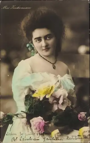 Ak Miss Zuckerman, Schauspielerin ?, Portrait