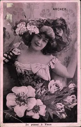 Ak Schauspielerin Archer, Je pense a Vous