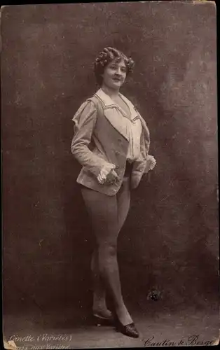 Ak Schauspielerin Ginette, Varietes, Portrait